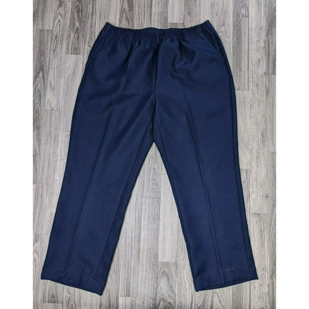 (3/$35) Karen Scott Size 0X Elastic Waist Pull On Tapered Leg Navy Blue Pants